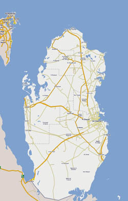 Large road map of Qatar.