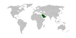 Detailed location map of Saudi Arabia.