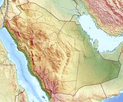 Large relief map of Saudi Arabia.