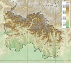 Large detailed physical map of South Ossetia.