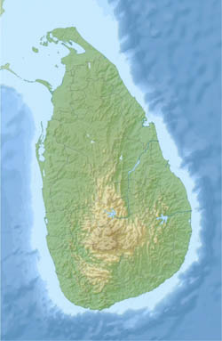 Large detailed relief map of Sri Lanka.