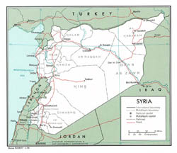 Detailed political and administrative map of Syria - 1976.