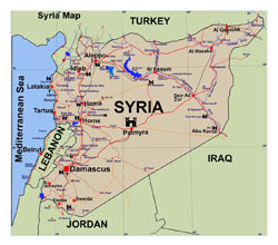 Detailed tourist map of Syria.