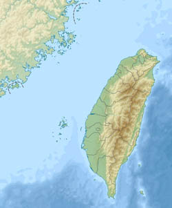 Large relief map of Taiwan.
