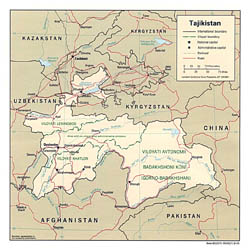 Detailed political and administrative map of Tajikistan - 1995.