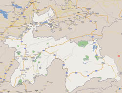 Large road map of Tajikistan with all cities.