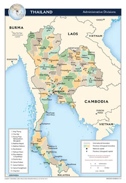 Large scale administrative divisions map of Thailand - 2013.
