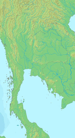 Relief map of Thailand.