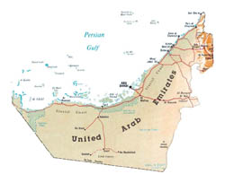 Detailed map of UAE.