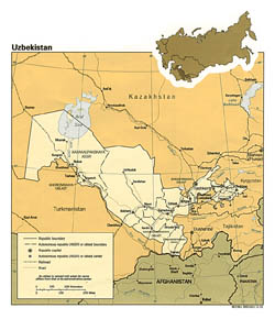 Detailed political and administratie map of Uzbekistan - 1991.
