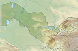 Large relief map of Uzbekistan.