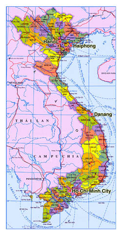 Administarative map of Vietnam.
