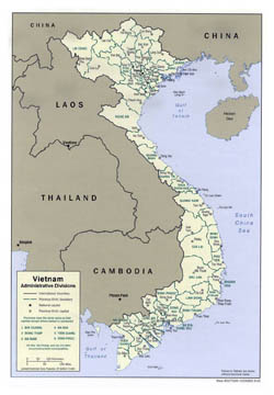 Detailed administrative map of Vietnam - 2001.