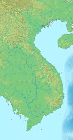 Detailed relief map of Vietnam.