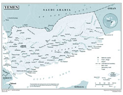Large detailed political map of Yemen with cities and airports.