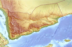 Large relief map of Yemen.