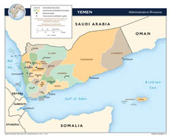 Large scale administrative divisions map of Yemen - 2012.