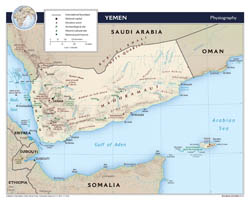 Large scale physiography map of Yemen - 2012.