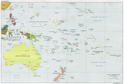 Large political map of Australia and Oceania - 2001.