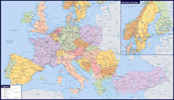 Large detailed railways map of Europe.