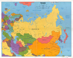 Large scale political map of Eurasia - 2006.