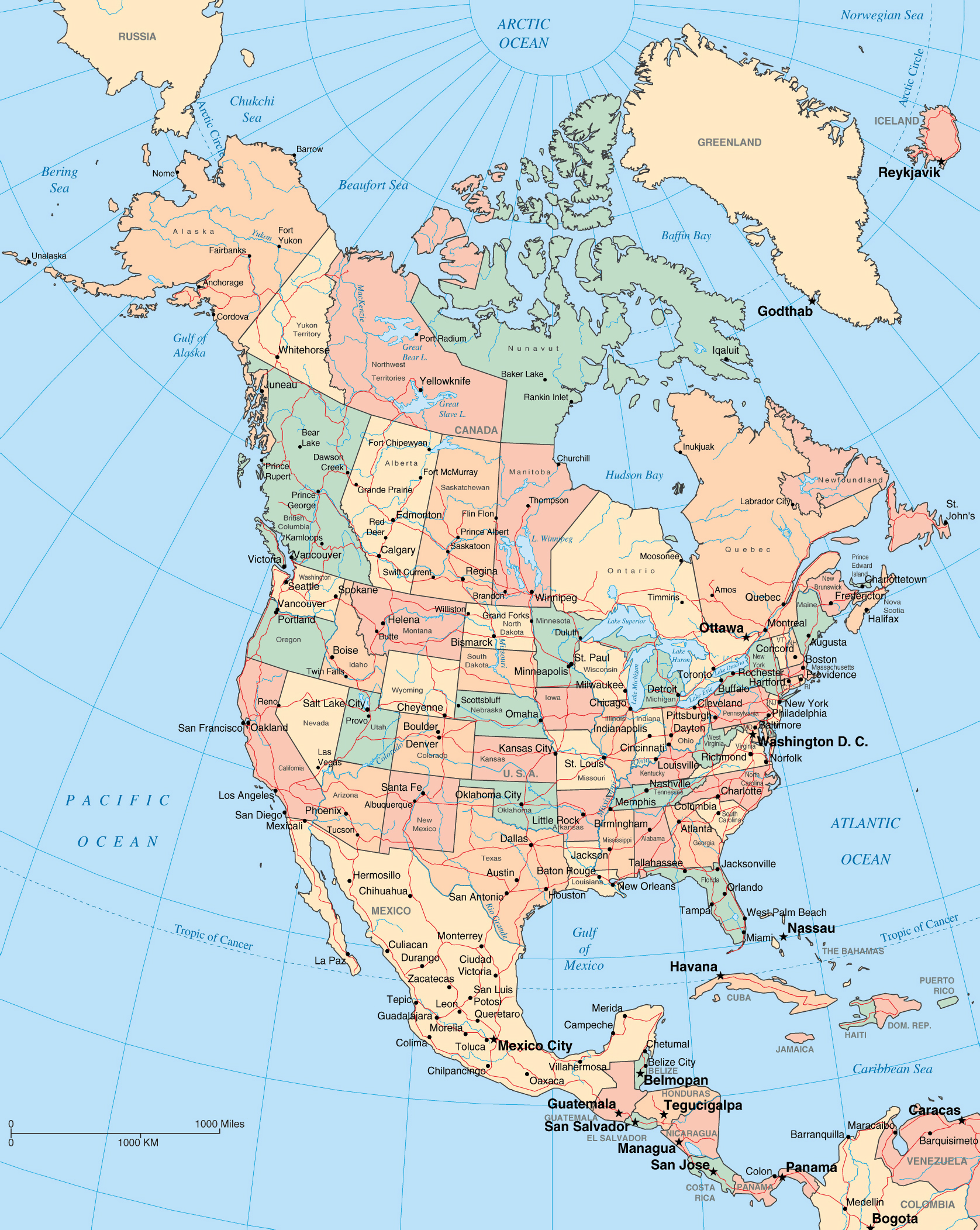 maps-of-north-america-and-north-american-countries-political-maps