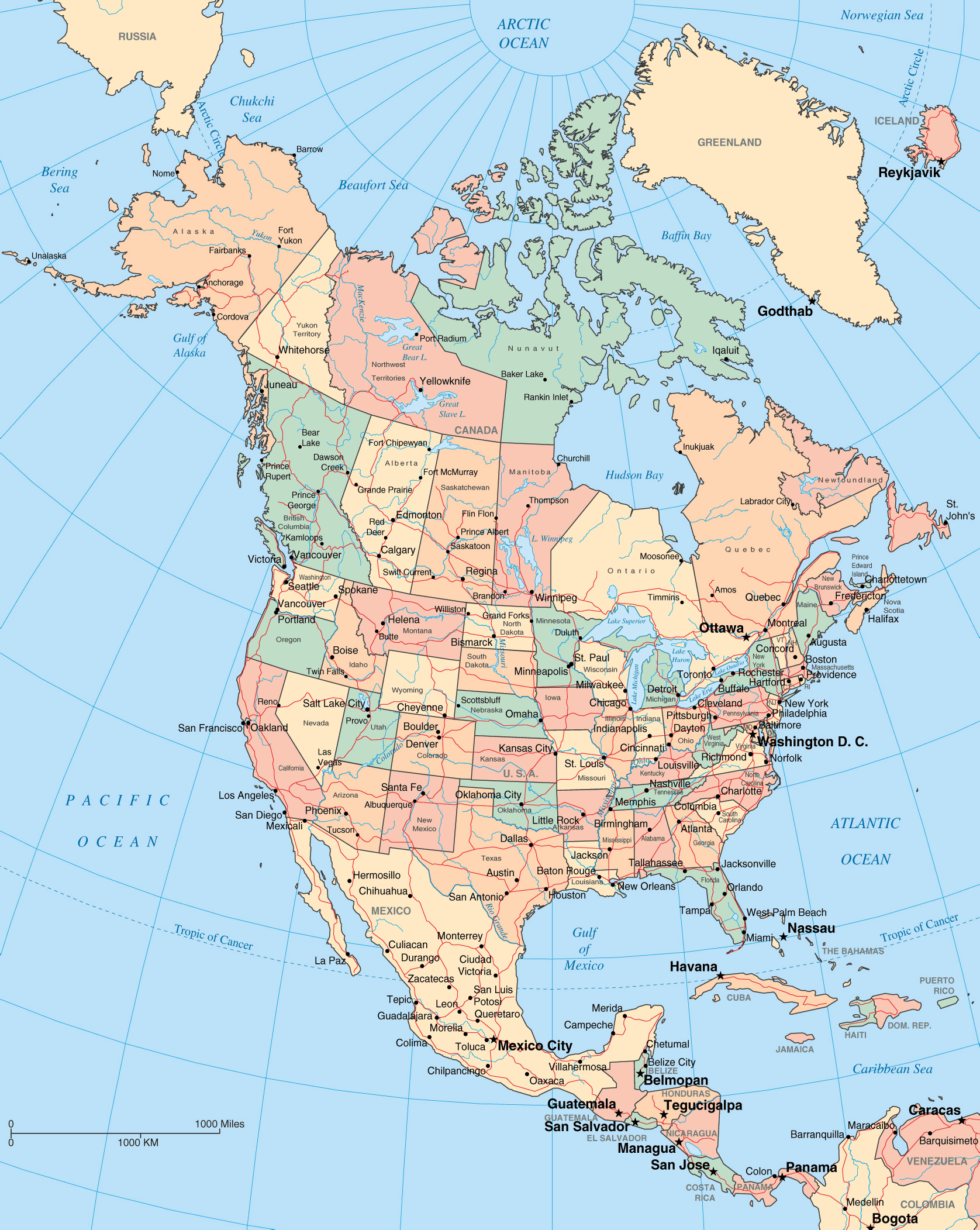 Maps Of North America And North American Countries Political Maps 