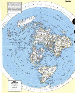 Detailed map of the World in polar projection.