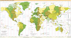 Large detailed map of Time Zones of the World - 2000.
