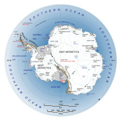 Large map of Antarctica.