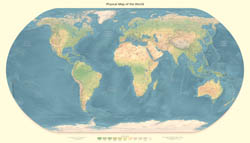 Large physical map of the World.