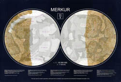Large detailed topographic map of Mercury - 2002.