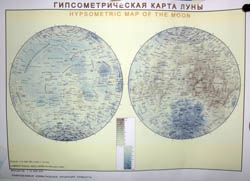 Large detailed hypsometric map of the Moon.
