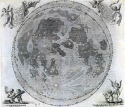 Large detailed map of the Moon - 1647.